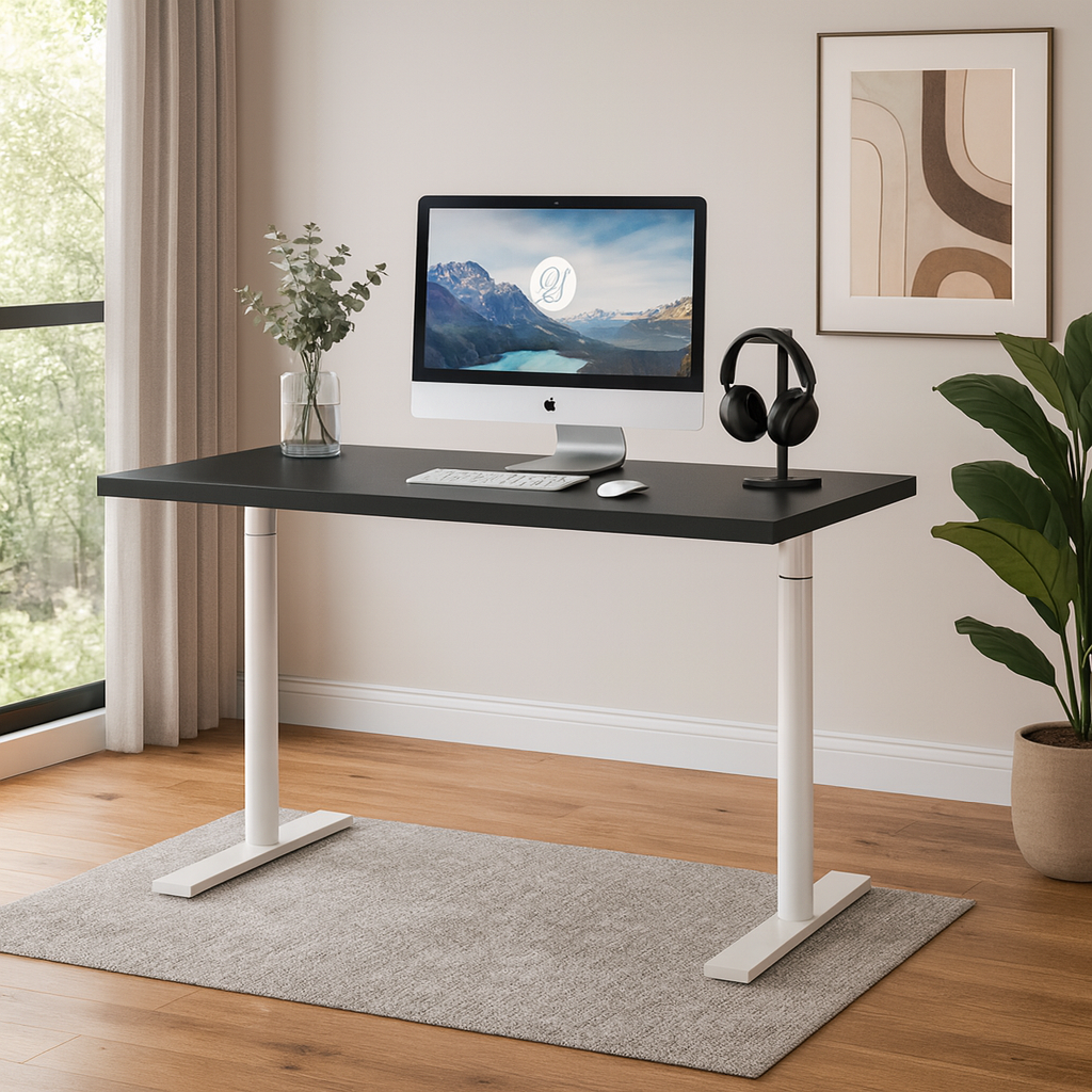 Motorised Adjustable Desk – Ergonomic Design - Black & White