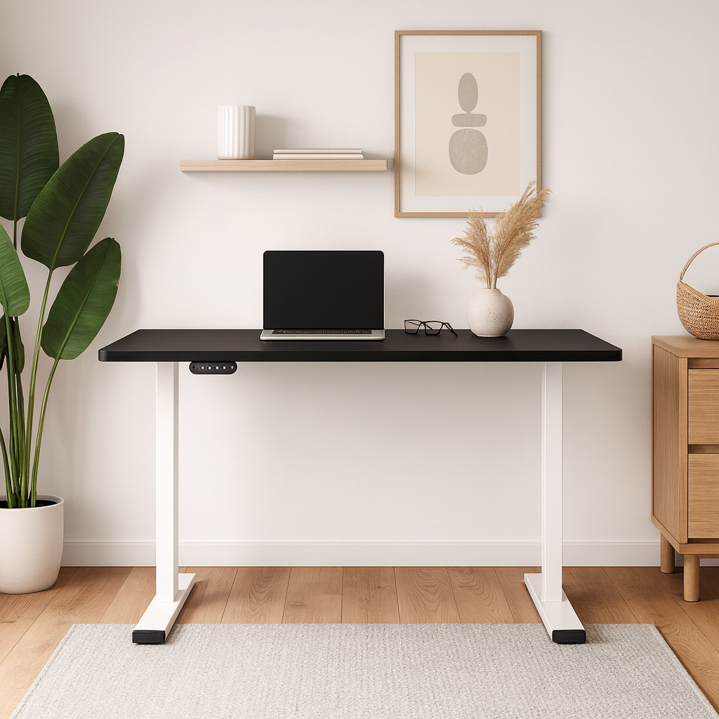 Motorised Adjustable Desk – Ergonomic Design - Black & White