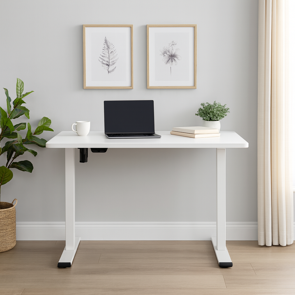 Motorised Adjustable Desk – Ergonomic Design - White