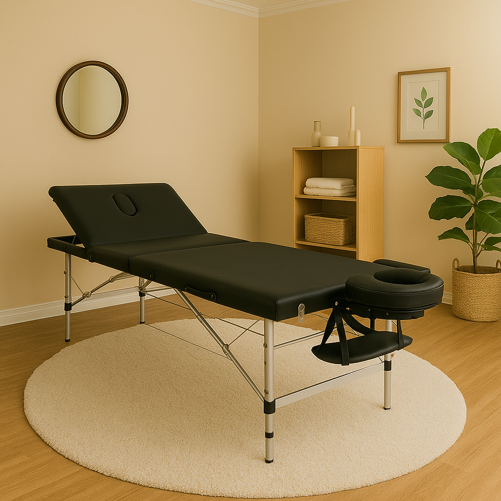 Zenses 85cm W Professional Aluminium Portable Massage Table – Black