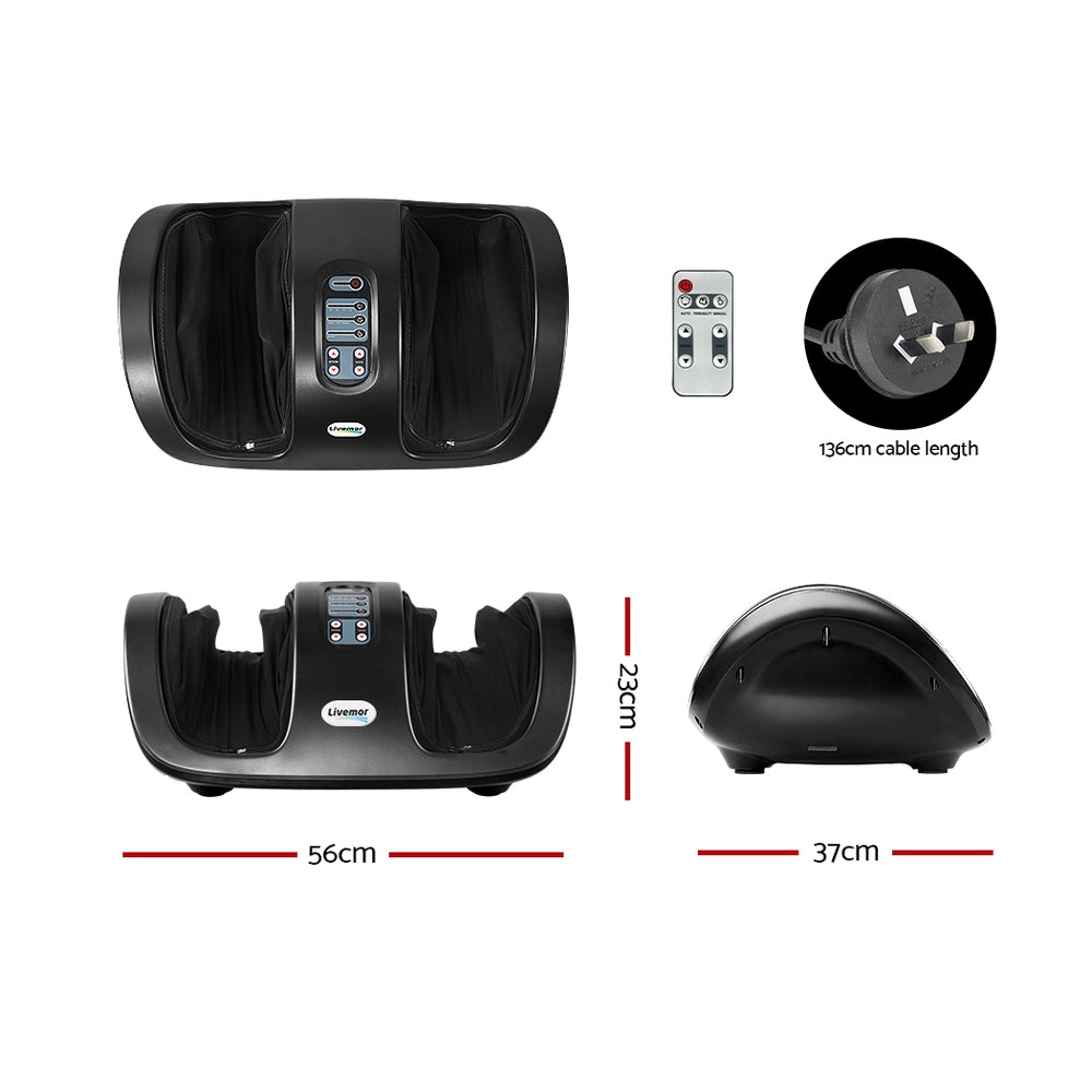 Deep Kneading & Air Pressure Foot Massager – Black