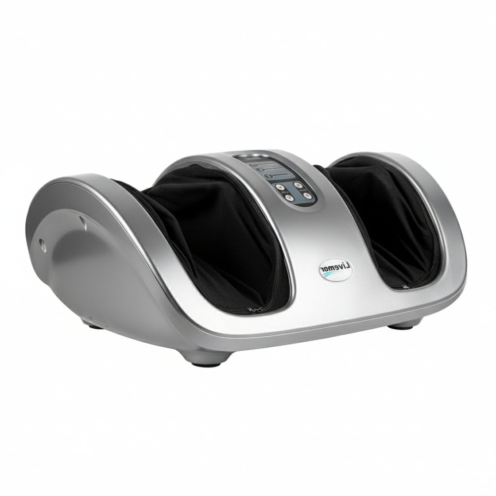 Deep Kneading & Air Pressure Foot Massager – Silver & Black