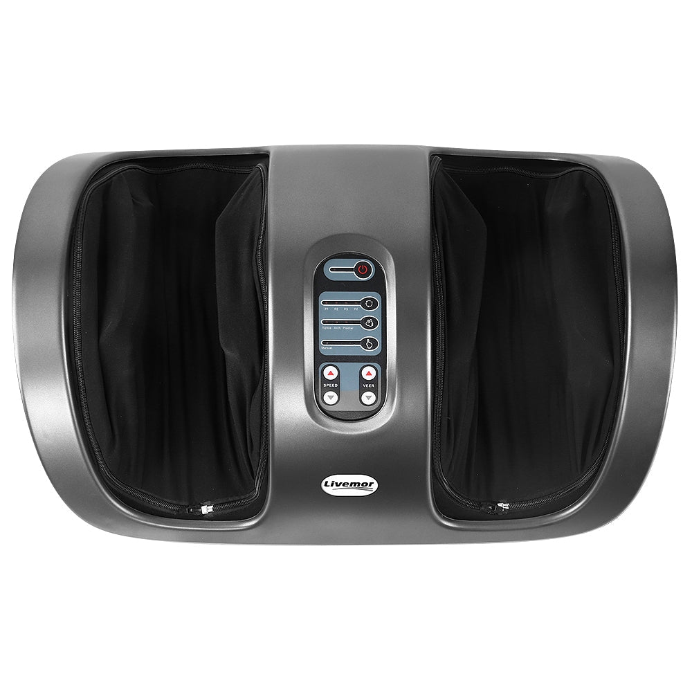 Deep Kneading & Air Pressure Foot Massager – Silver & Black