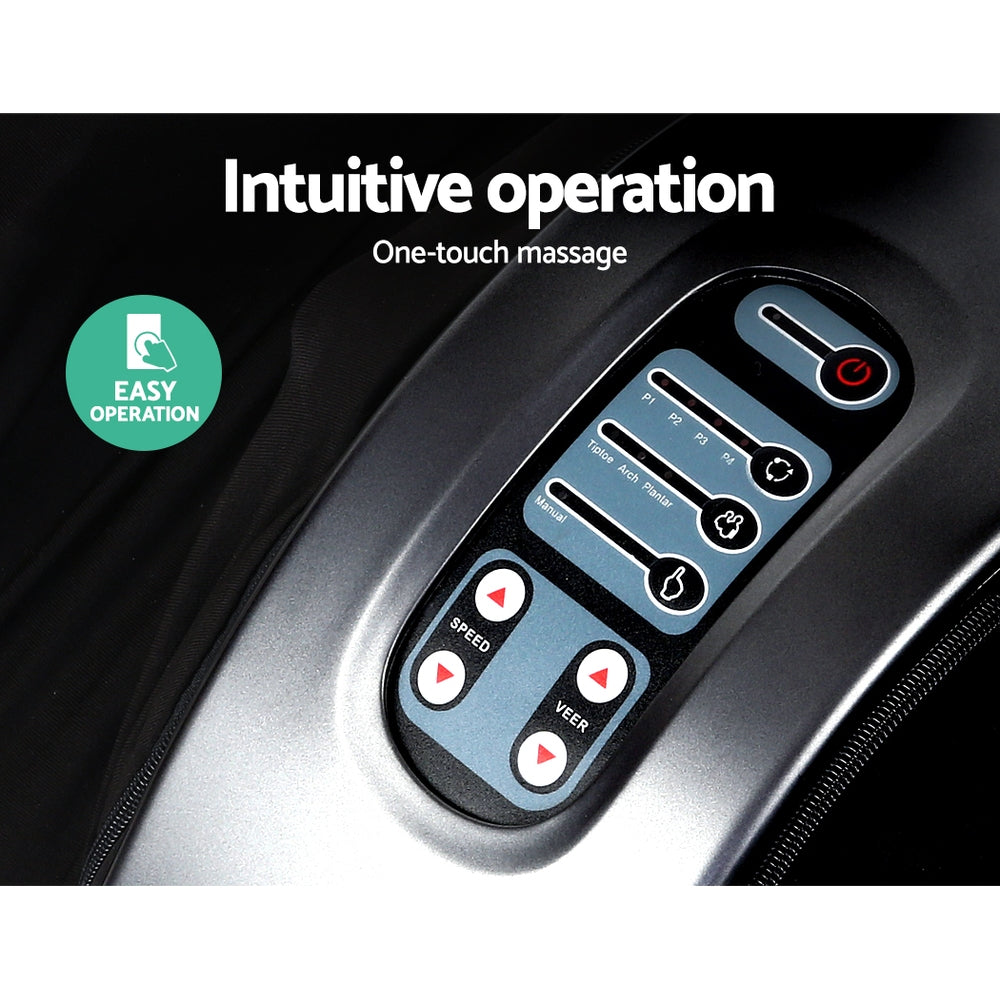 Deep Kneading & Air Pressure Foot Massager – Silver & Black