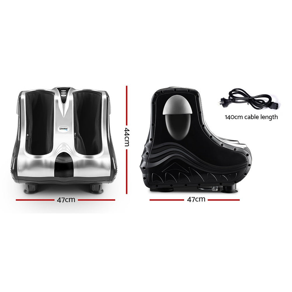 Deep Kneading Foot, Calf & Leg Massager – Silver & Black