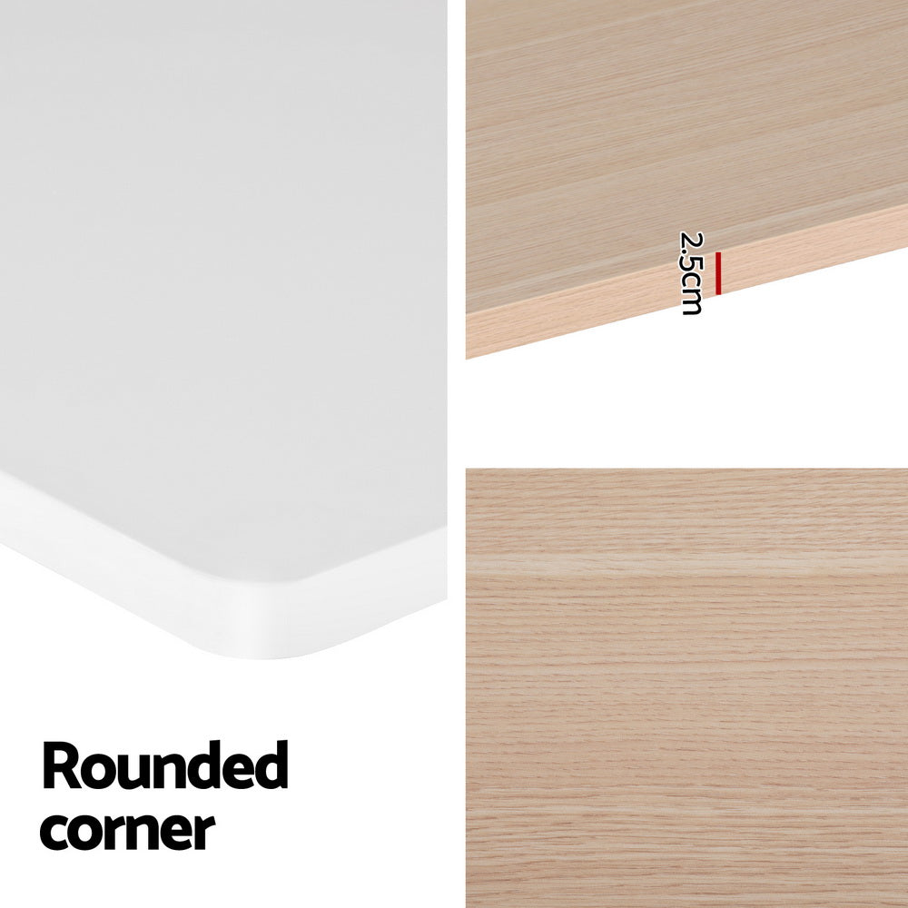 Motorised Adjustable Desk – Ergonomic Design - Grey, Pine & White