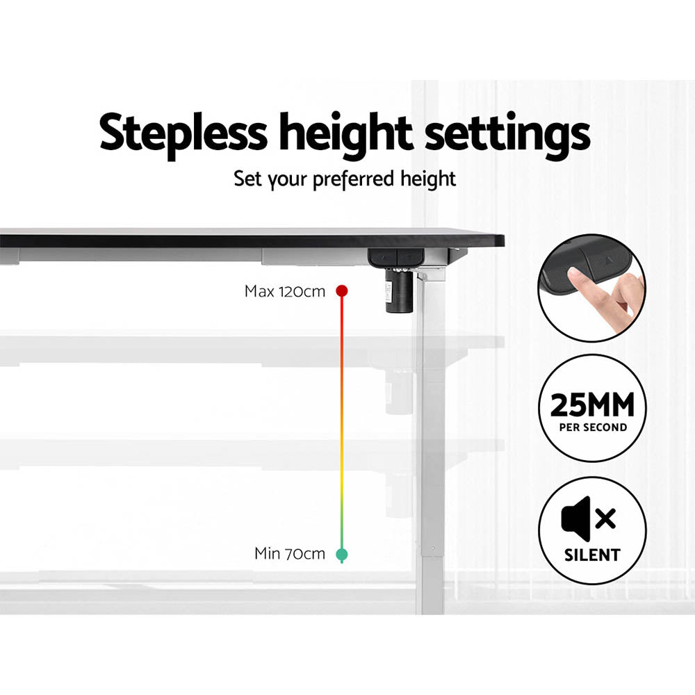 Motorised Adjustable Desk – Ergonomic Design - Black & White