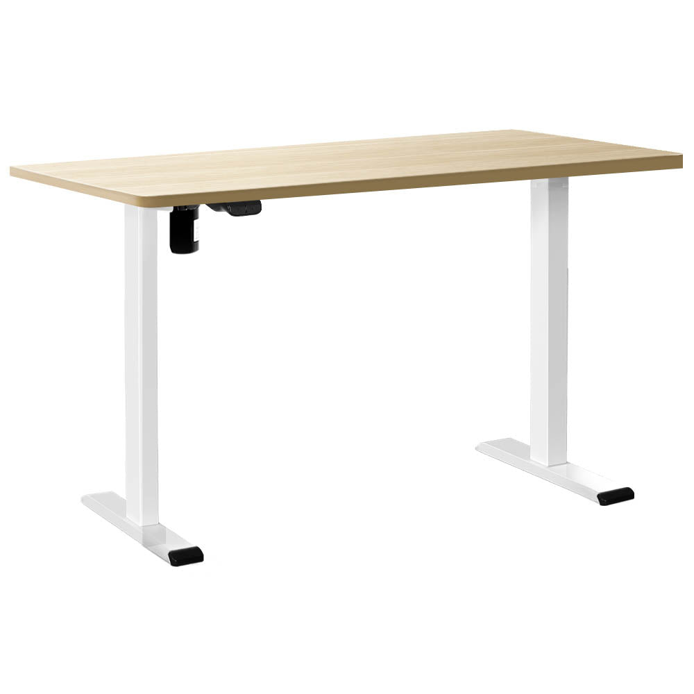 Motorised Adjustable Desk – Ergonomic Design - Oak & White