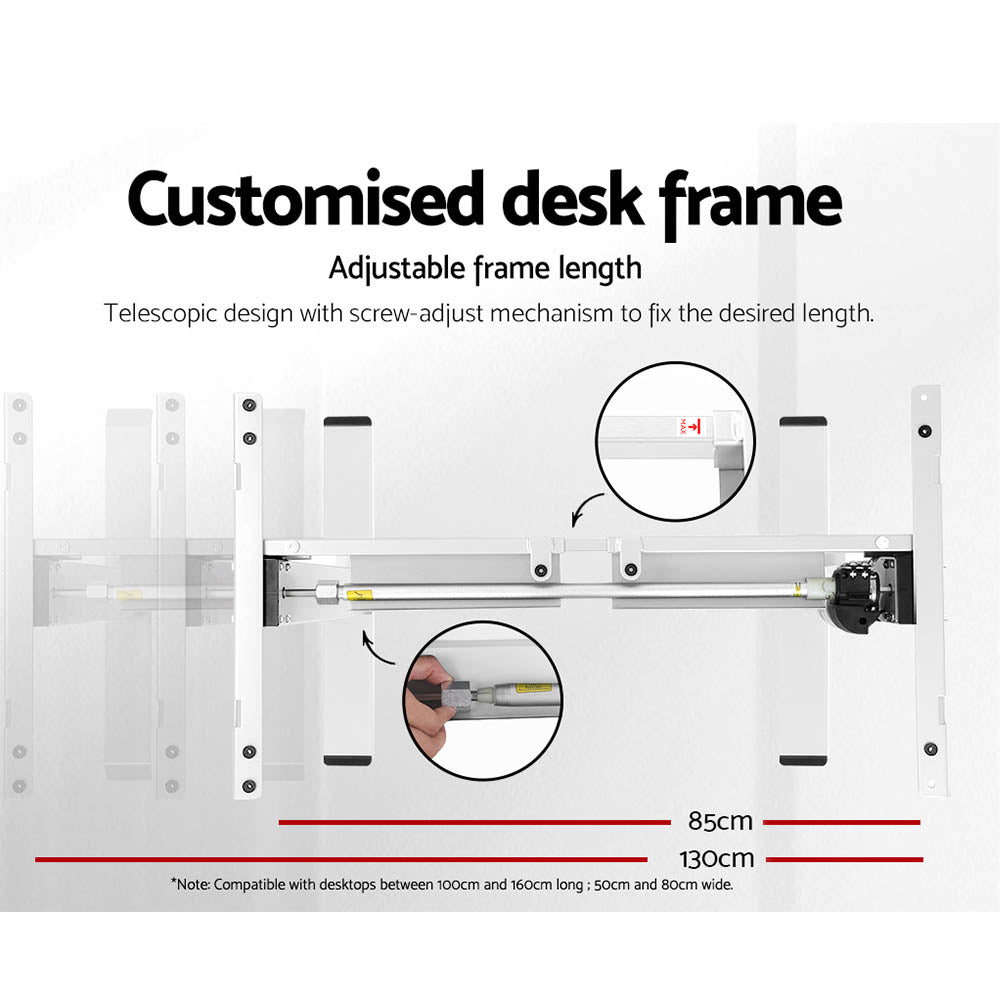 Motorised Adjustable Desk – Ergonomic Design - Oak & White