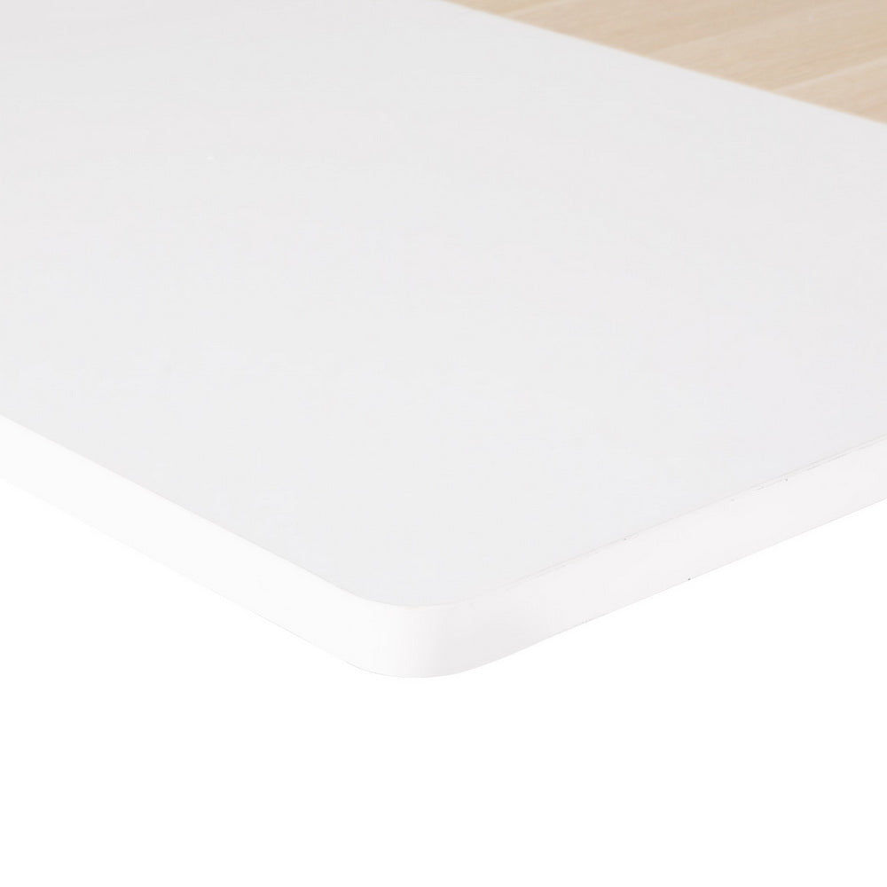 Motorised Adjustable Desk – Ergonomic Design - Pine & White
