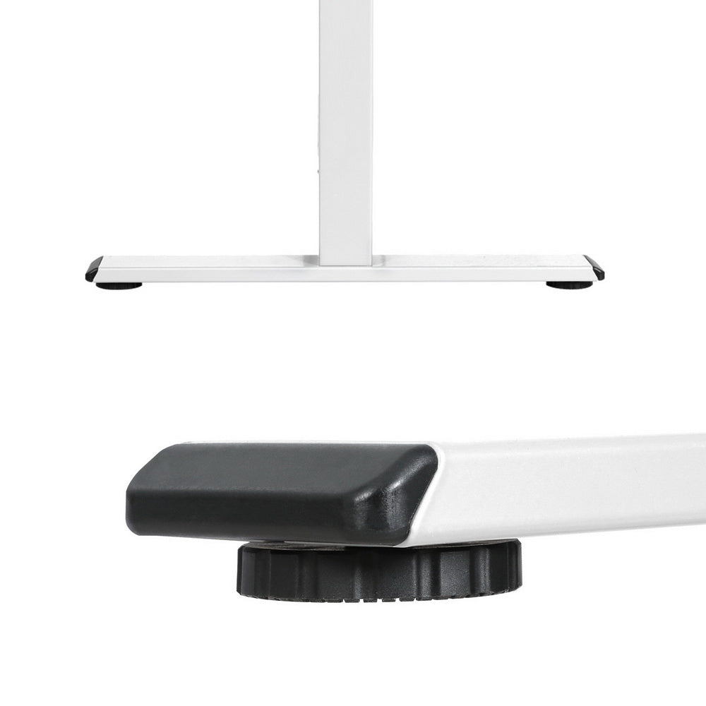Motorised Adjustable Desk – Ergonomic Design - Pine & White