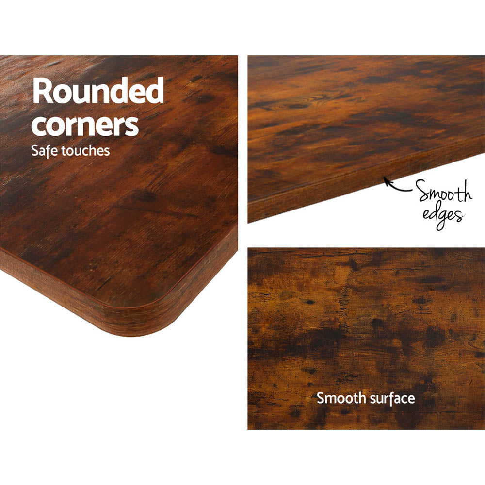 Motorised Adjustable Desk – Ergonomic Design - Rustic Brown & White