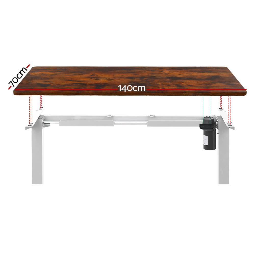 Motorised Adjustable Desk – Rustic Brown