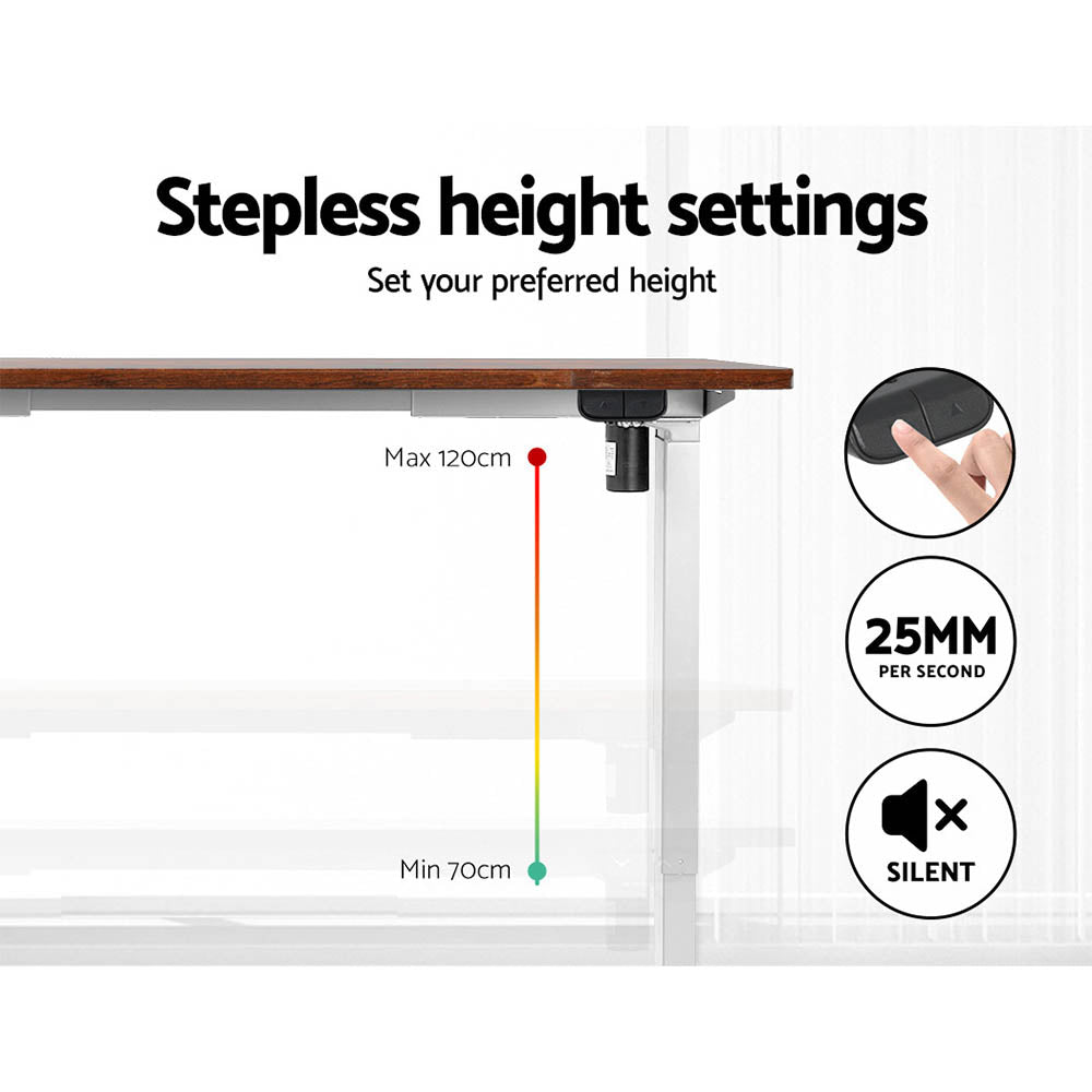 Motorised Adjustable Desk – Rustic Brown