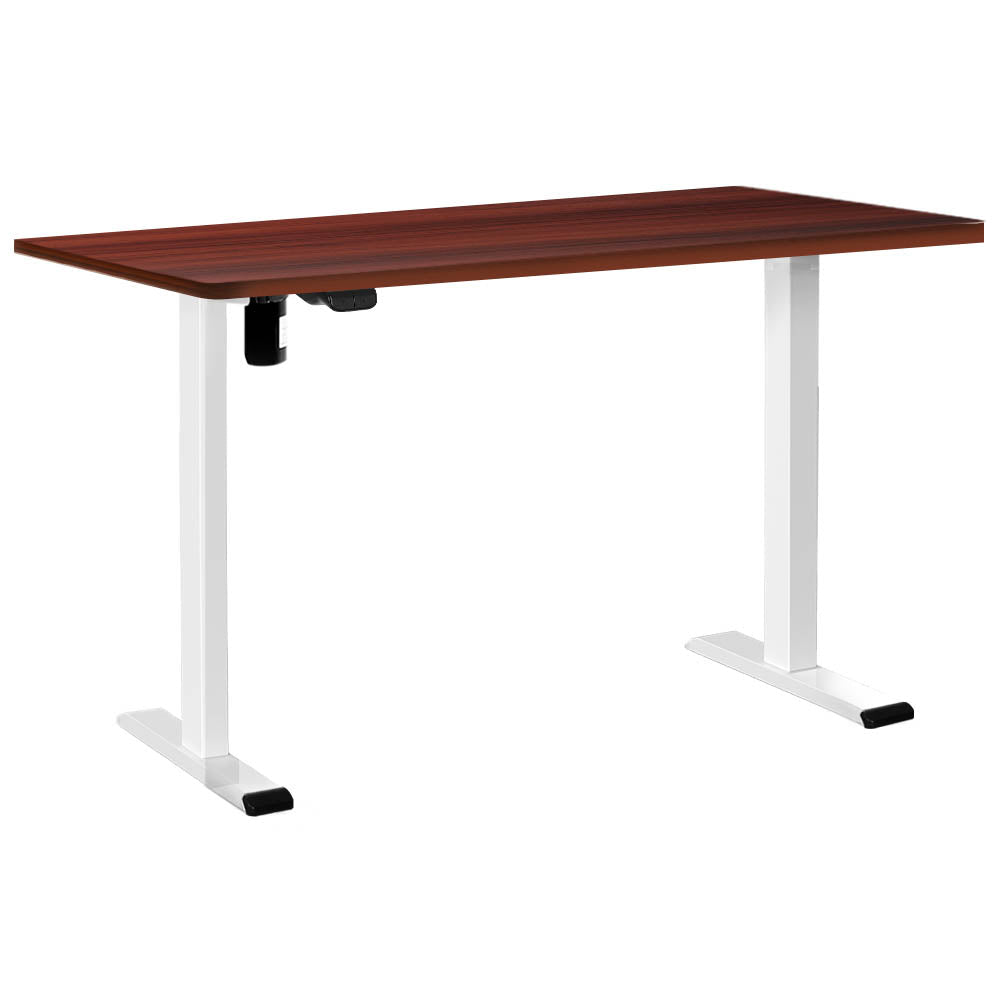 Motorised Adjustable Desk – Ergonomic Design - Walnut & White