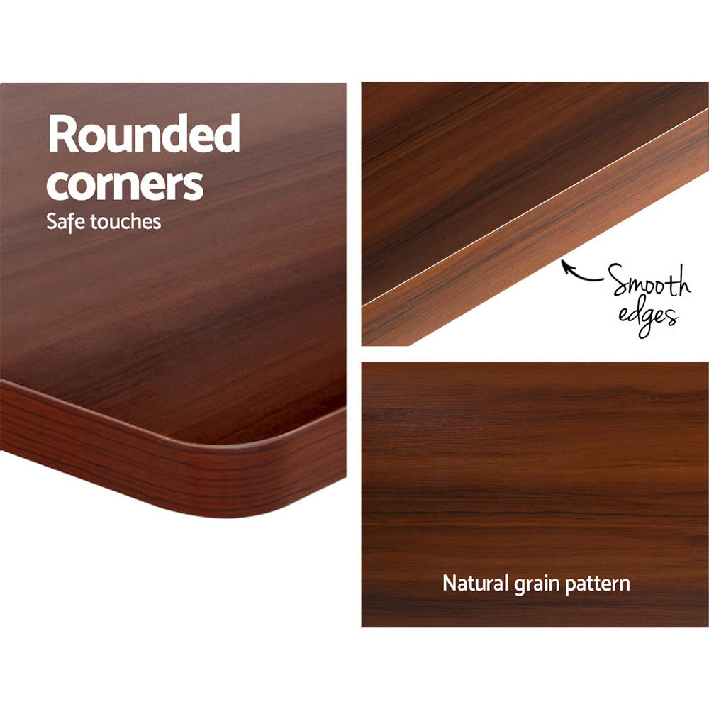 Motorised Adjustable Desk – Ergonomic Design - Walnut & White