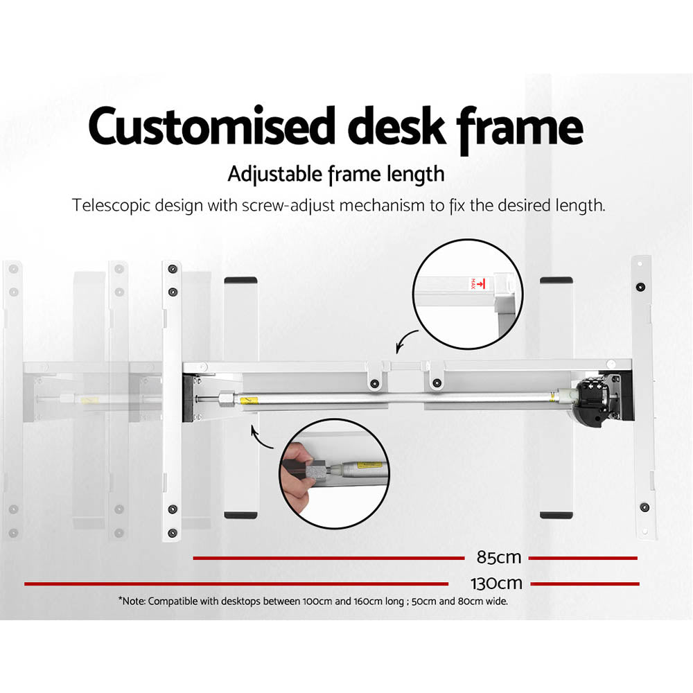 Motorised Adjustable Desk – Ergonomic Design - White
