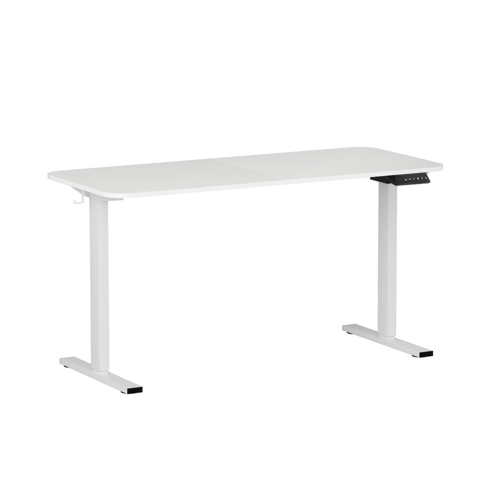 Motorised Adjustable Desk – Ergonomic Design - White/Oak & White