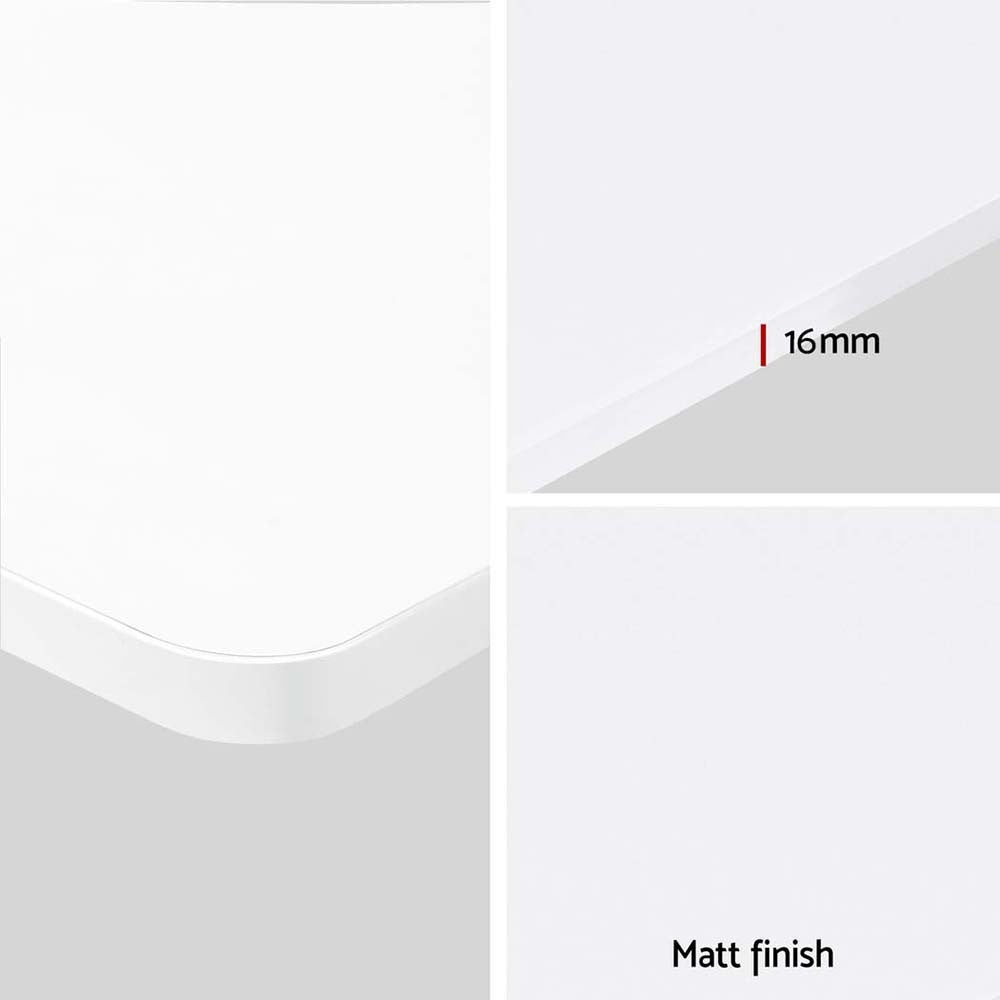 Motorised Adjustable Desk – Ergonomic Design - White/Oak & White