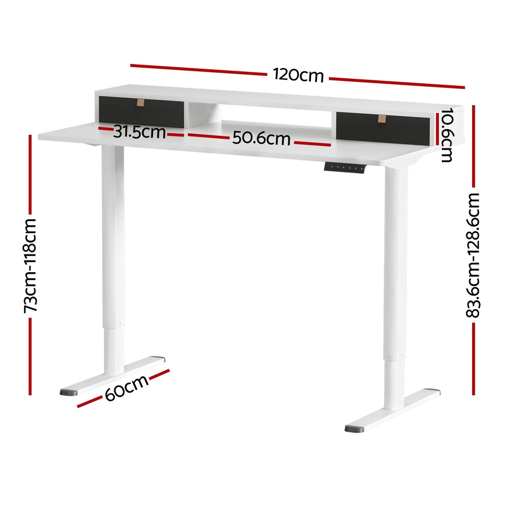 Standing Desk – Motorised Height Adjustable with Storage Shelf