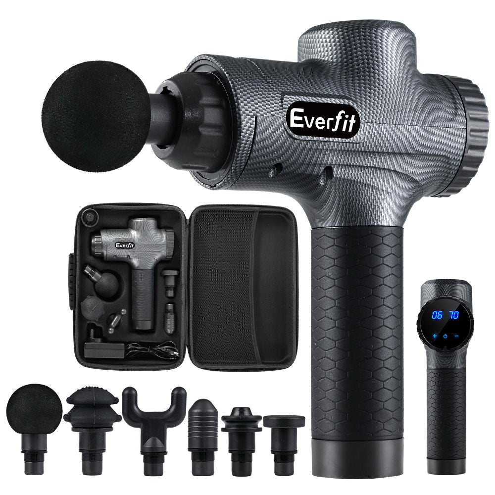 Everfit 30-Speed Muscle Massage Gun with 6 Attachments