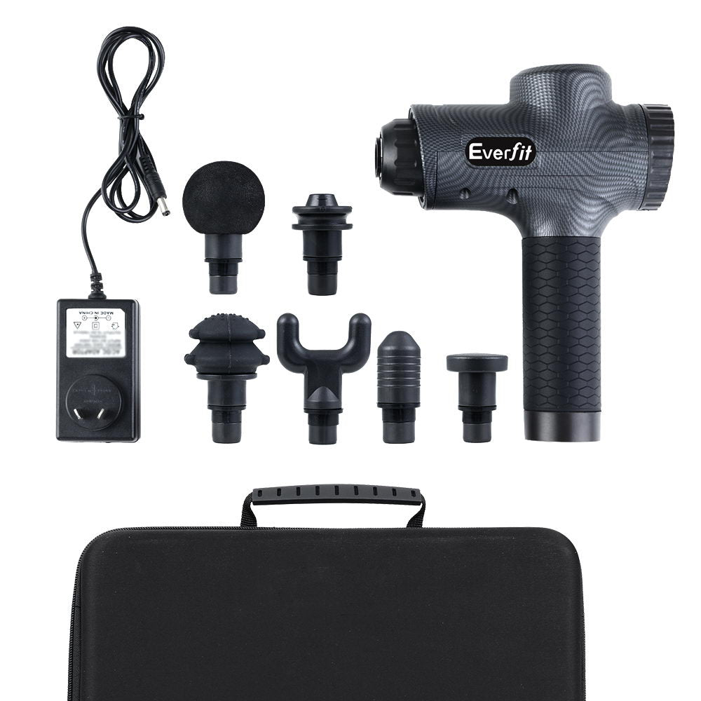 Everfit 30-Speed Muscle Massage Gun with 6 Attachments