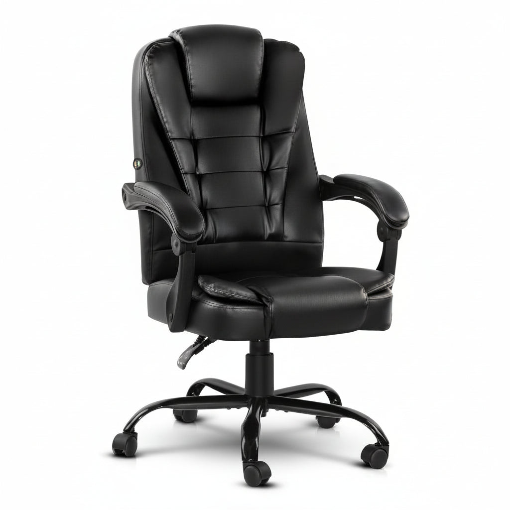 Massage Office Chair – Black PU Leather