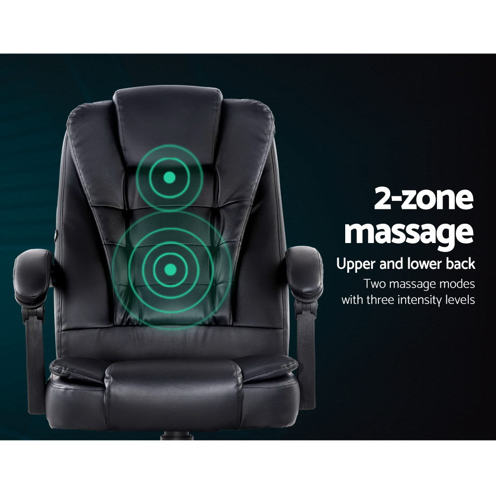 Massage Office Chair – Black PU Leather