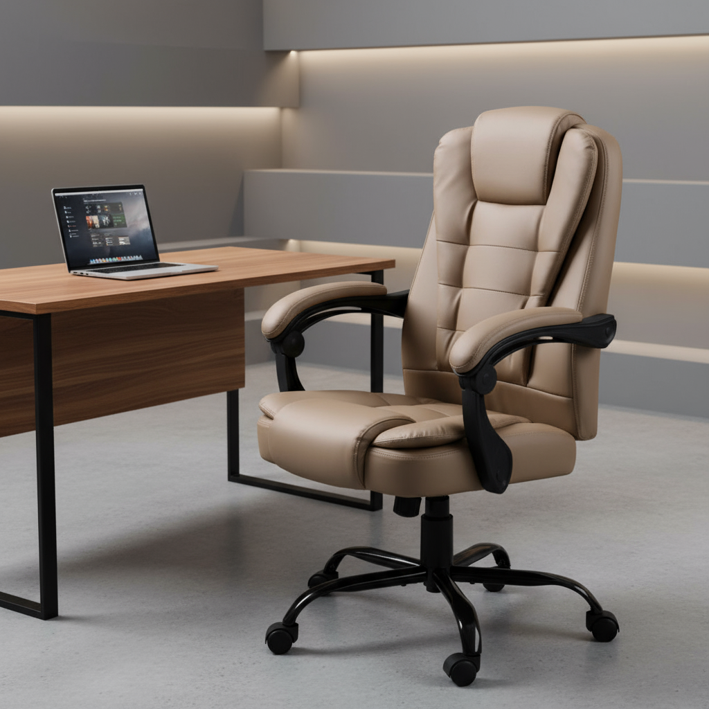 Executive Massage Chair – Brown PU Leather