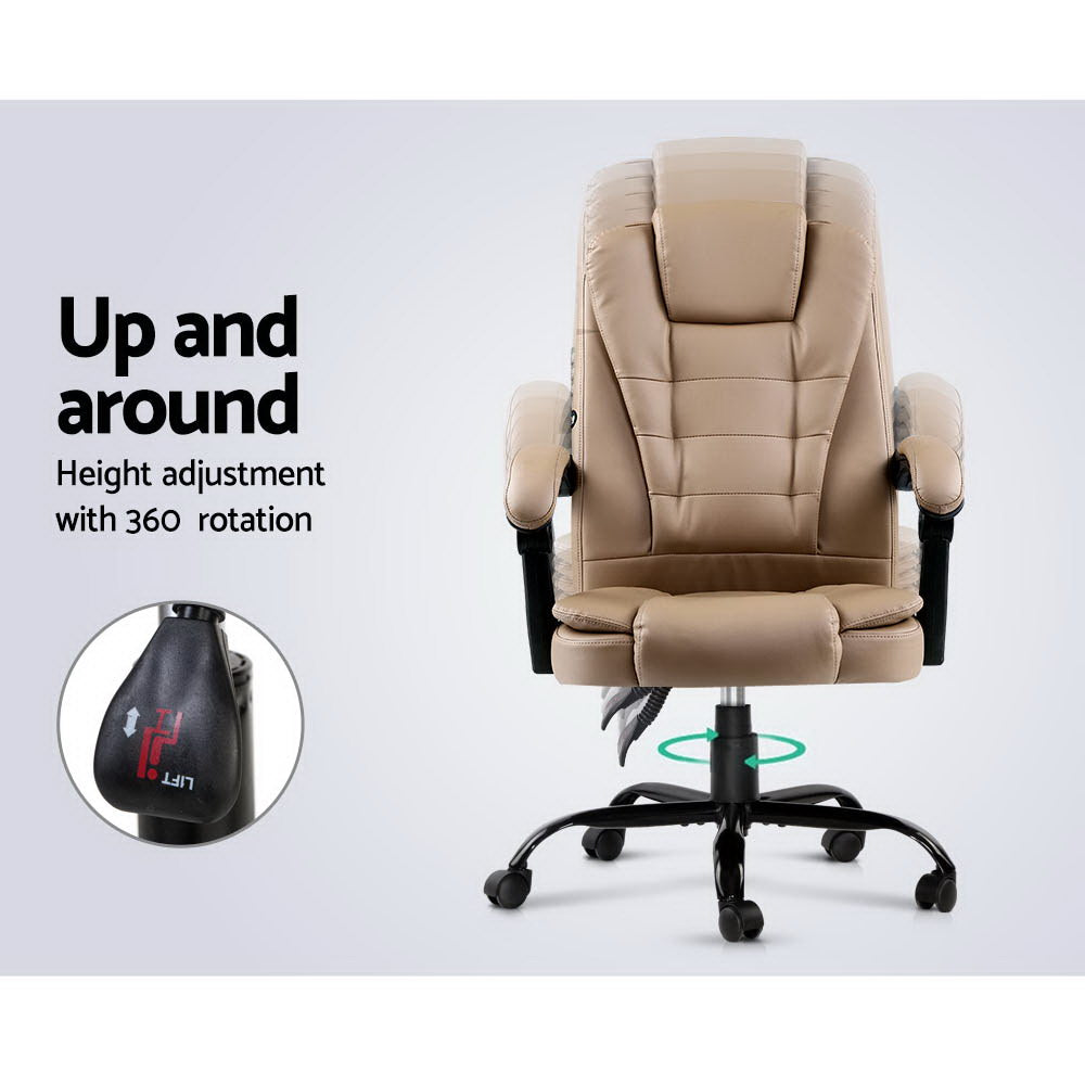 Executive Massage Chair – Brown PU Leather