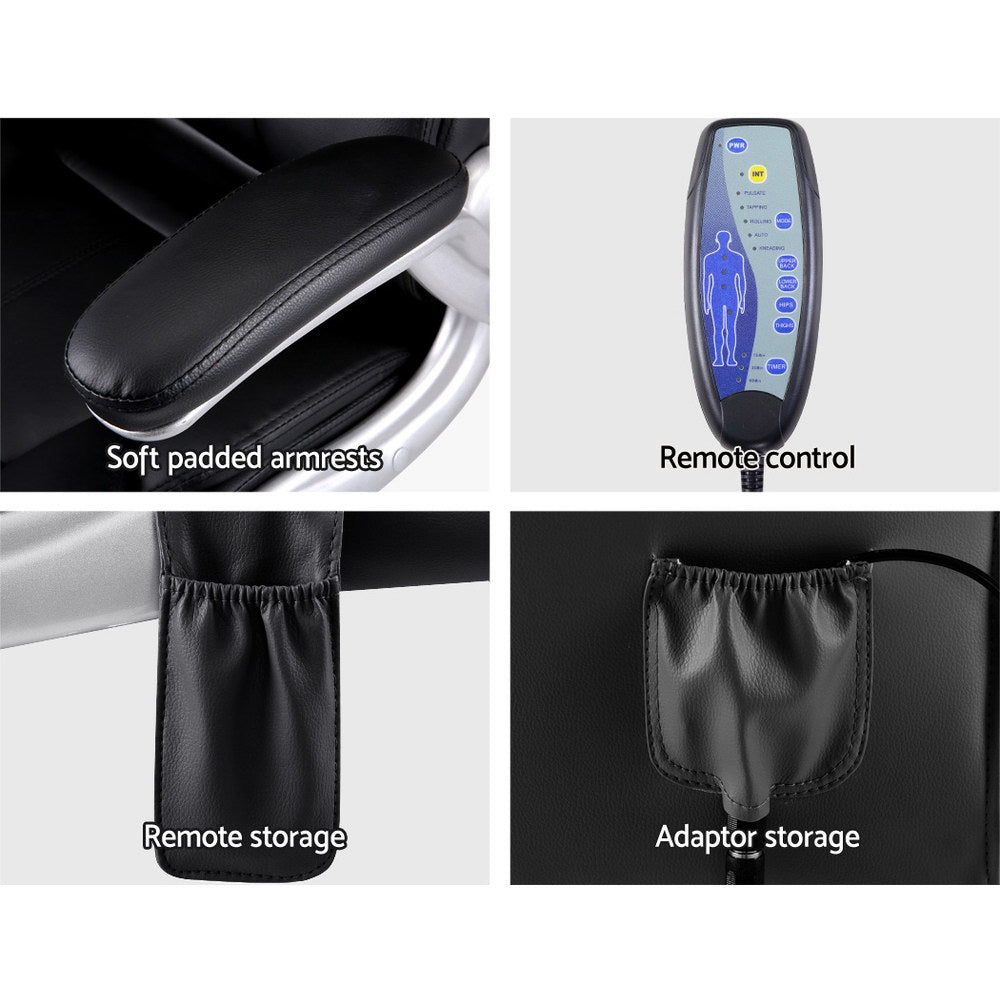 Massage Office Chair with 8-Point System – Black PU Leather