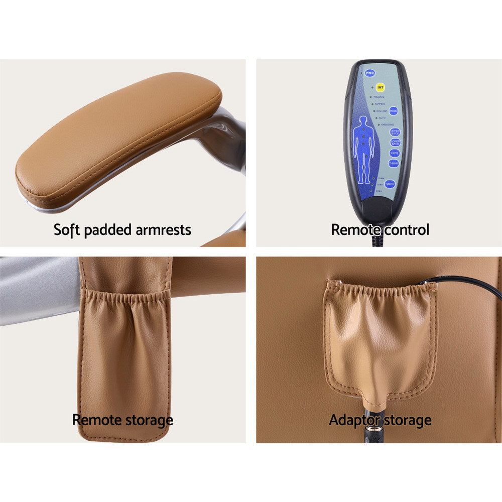 Deluxe 8-Point Massage Office Chair – Brown PU Leather