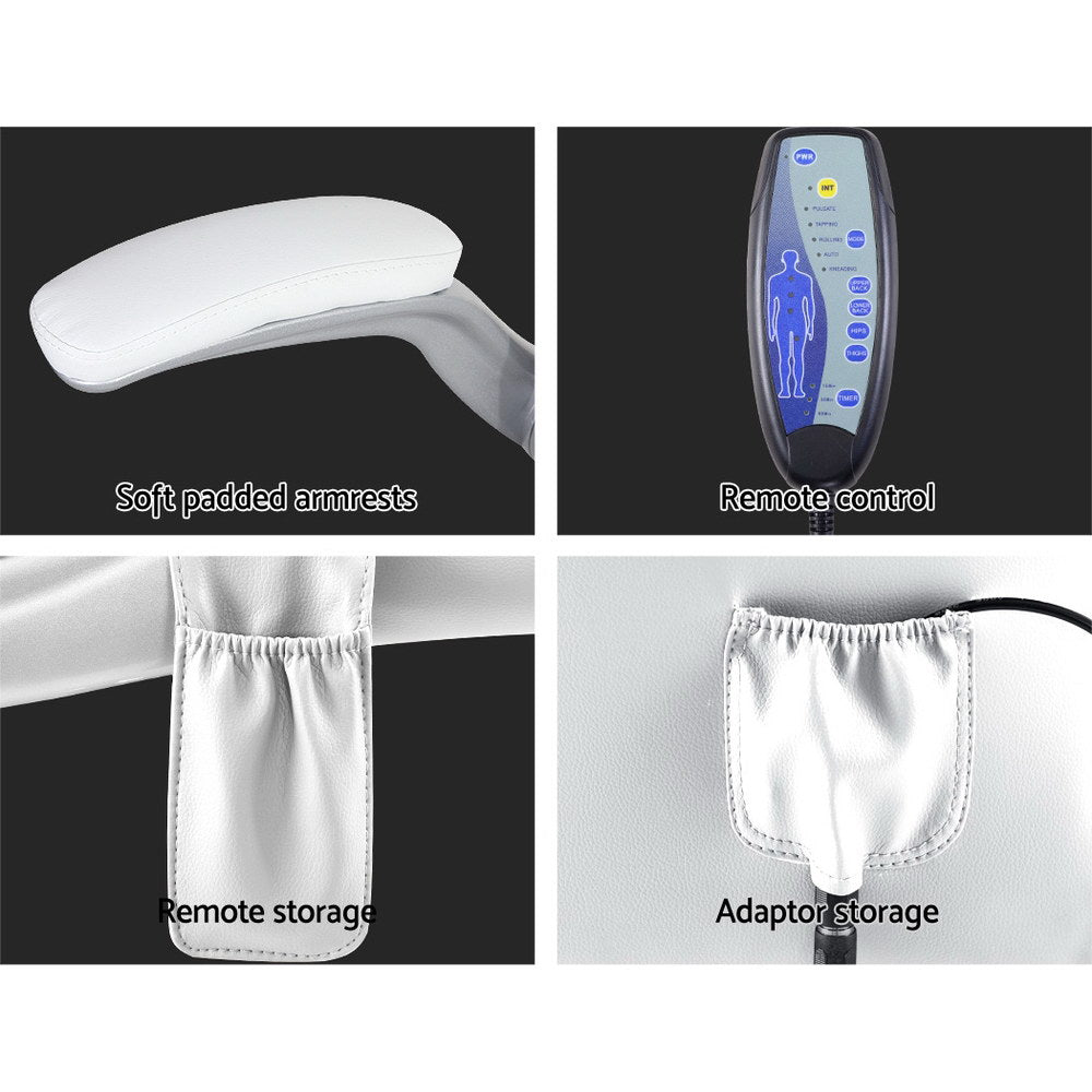 Ergonomic 8-Point Massage Office Chair – White PU Leather