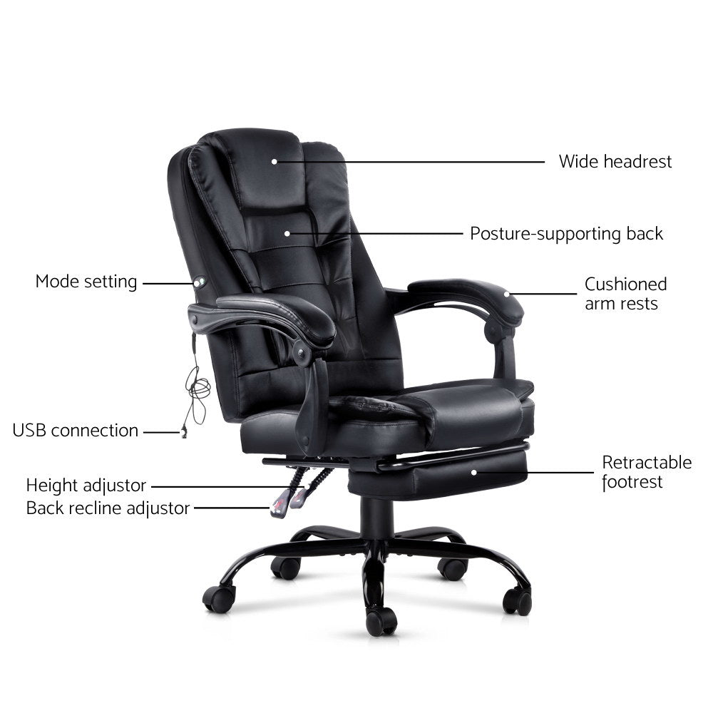 ErgoRelax 2-Point Massage Chair with Footrest