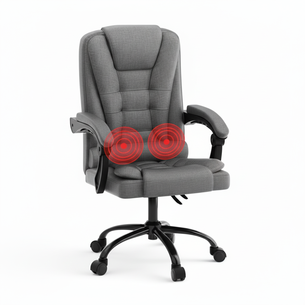 Ergonomic 2-Point Massage Office Chair – Grey Fabric Finish