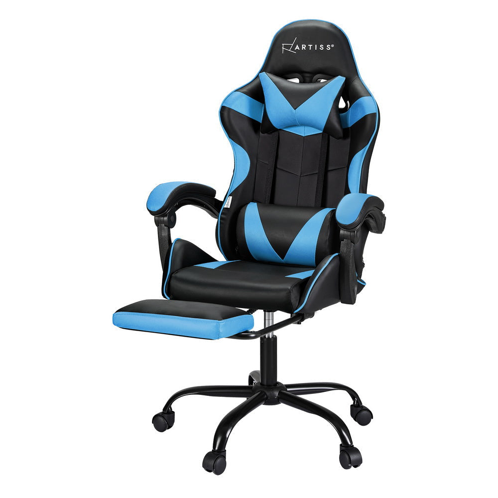 Artiss 2 Point Massage Gaming Office Chair - Blue & Black