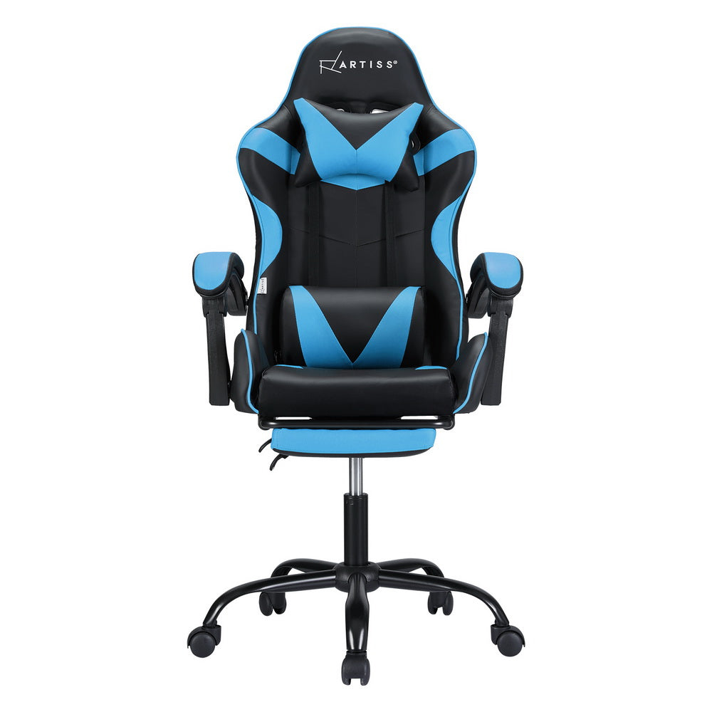 Artiss 2 Point Massage Gaming Office Chair - Blue & Black