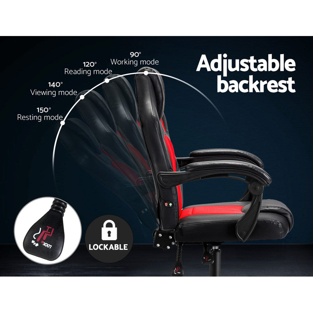 2-Point Massage Gaming Office Chair PU Leather