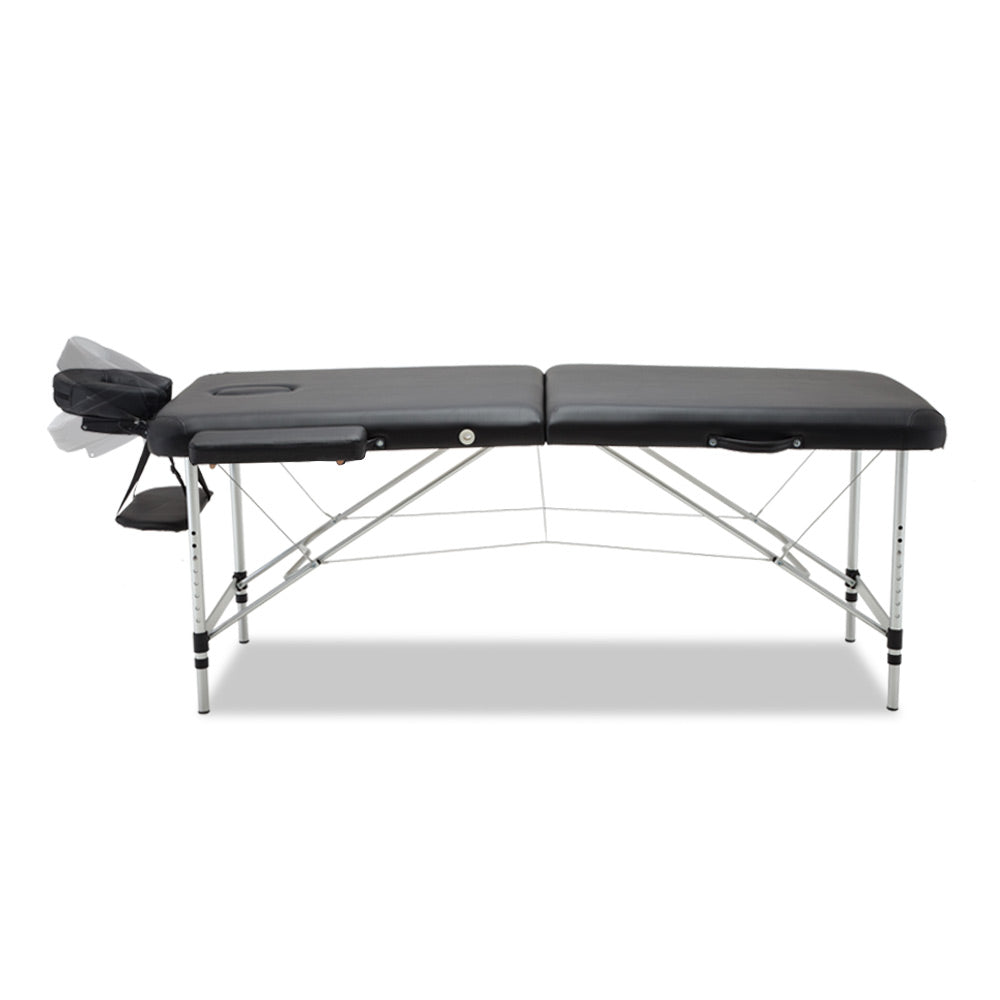 Zenses 75cm W Professional Aluminium Portable Massage Table – Black
