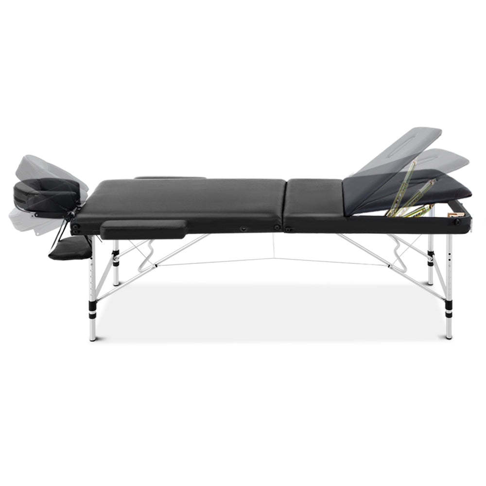 Zenses 80cm W Professional Aluminium Portable Massage Table – Black