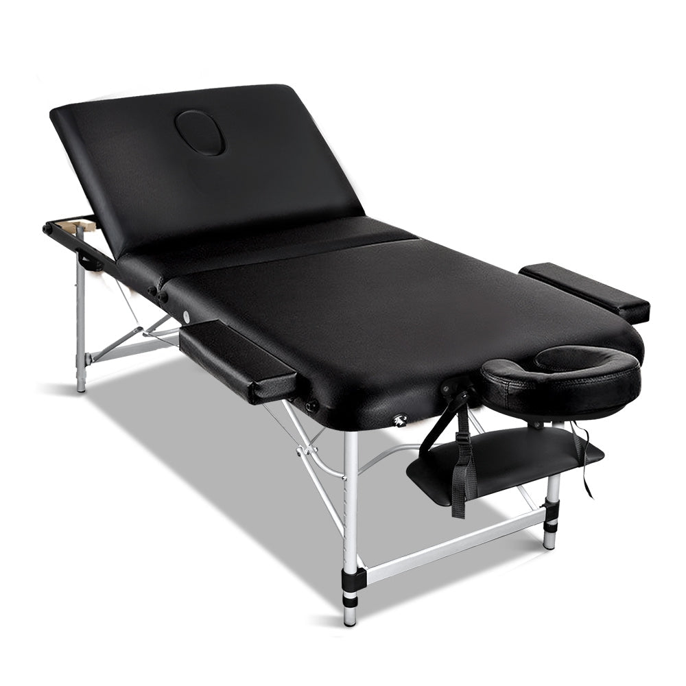 Zenses 80cm W Professional Aluminium Portable Massage Table – Black