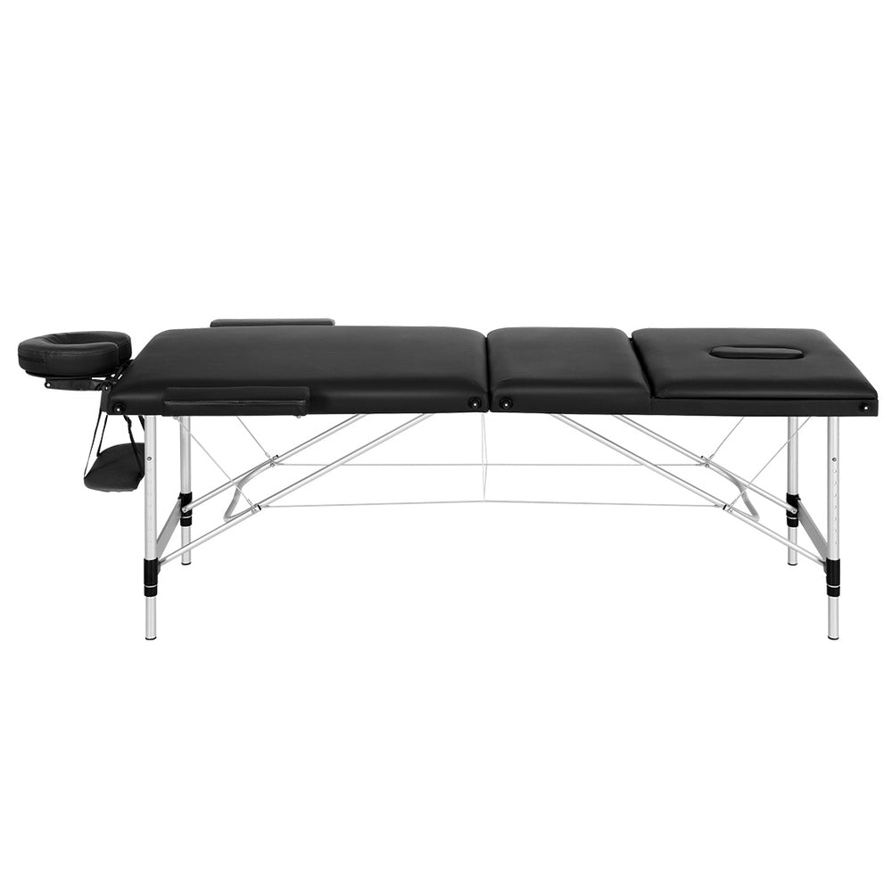 Zenses 85cm W Professional Aluminium Portable Massage Table – Black