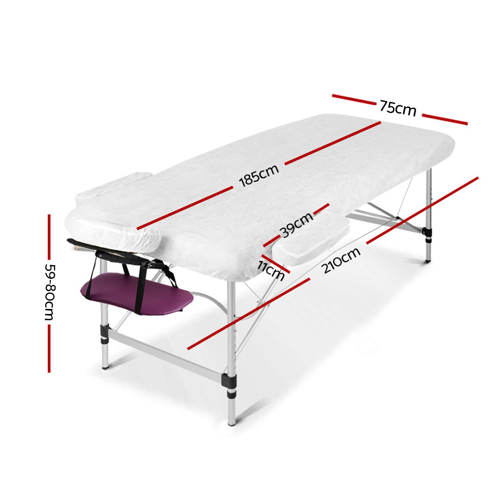 Zenses 60cm W Portable Aluminium Massage Table – Violet