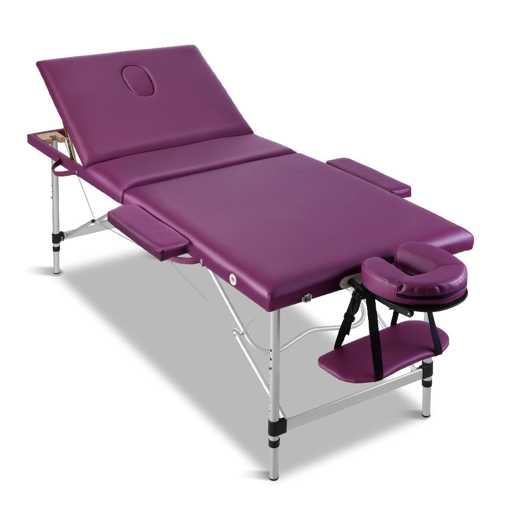 Zenses 60cm W Portable Aluminium Massage Table – Violet