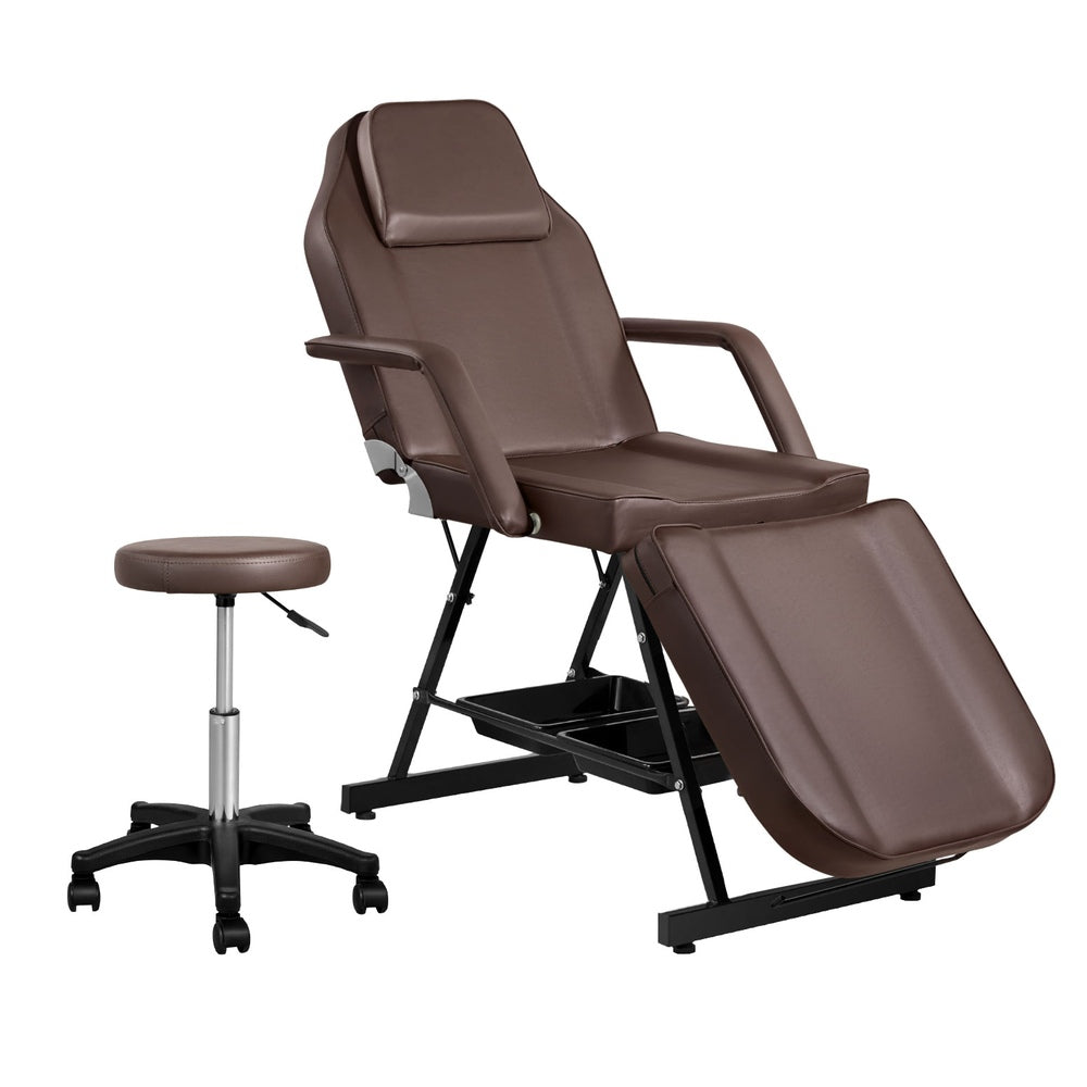 Zenses Massage Table Adjustable Salon Bed Chair 3-Fold - Brown