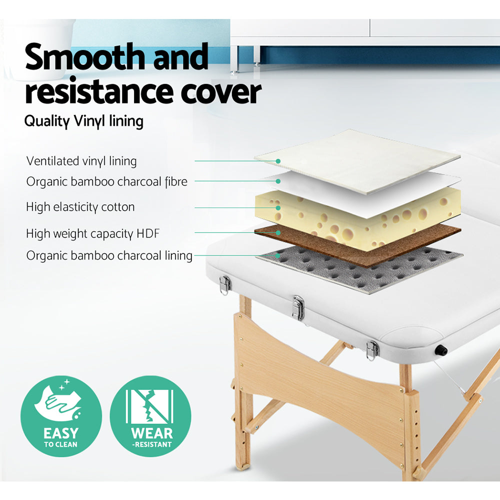 Zenses Portable Wooden 3-Fold Massage Table