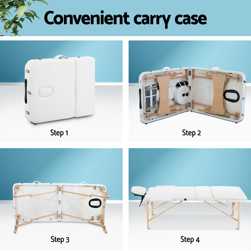 Zenses Portable Wooden 3-Fold Massage Table