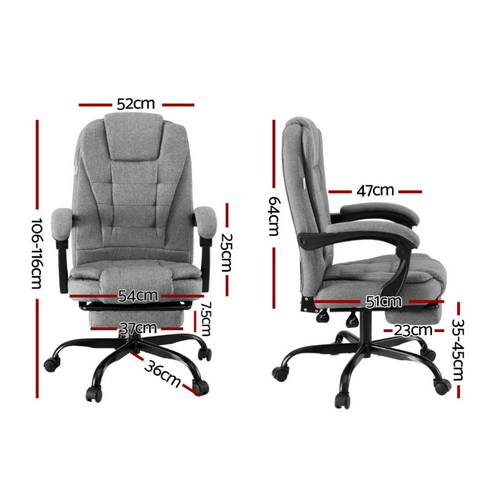 Office Chair Executive Fabric Seat - Grey