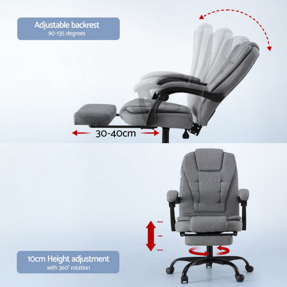 Office Chair Executive Fabric Seat - Grey