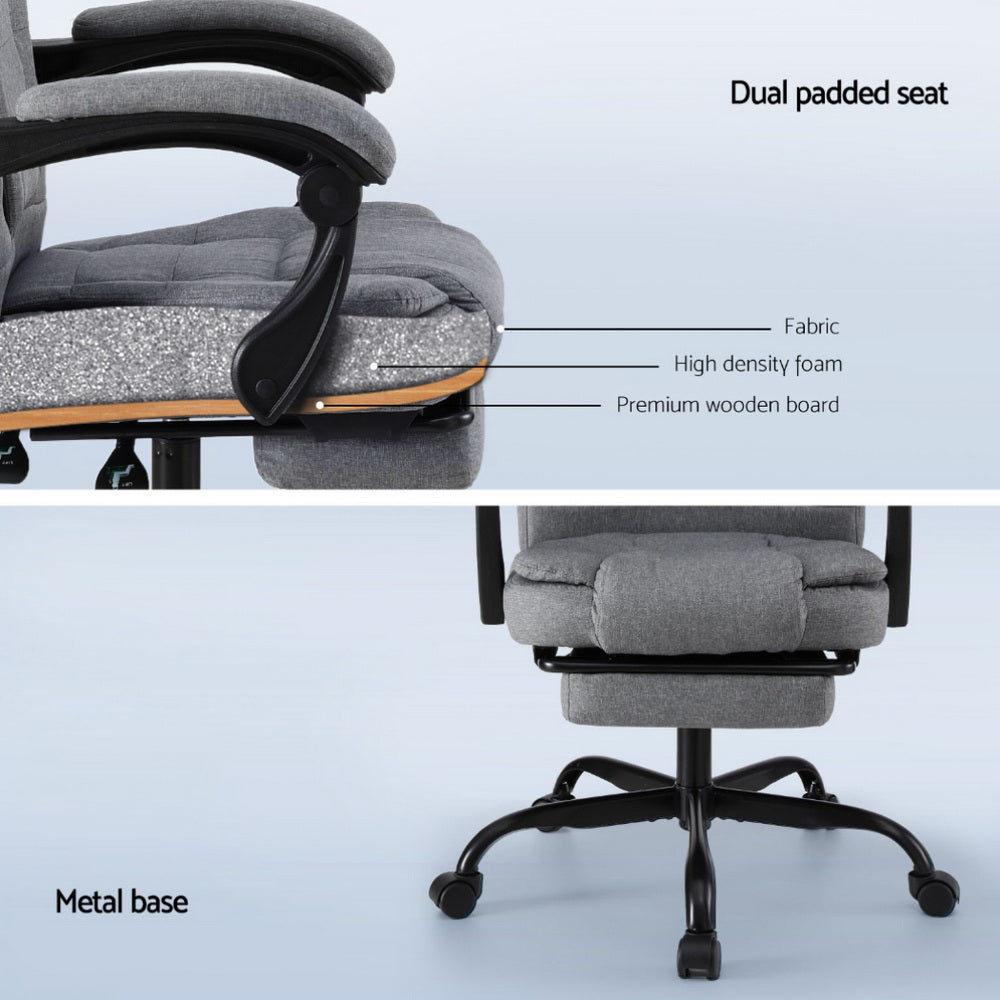 Office Chair Executive Fabric Seat - Grey